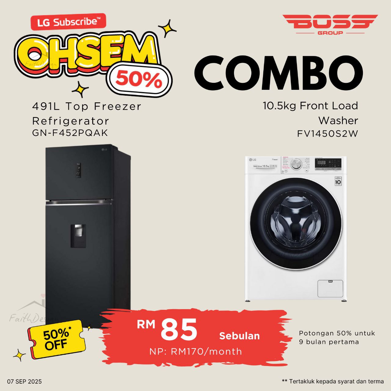 Fridge & Washer Combo