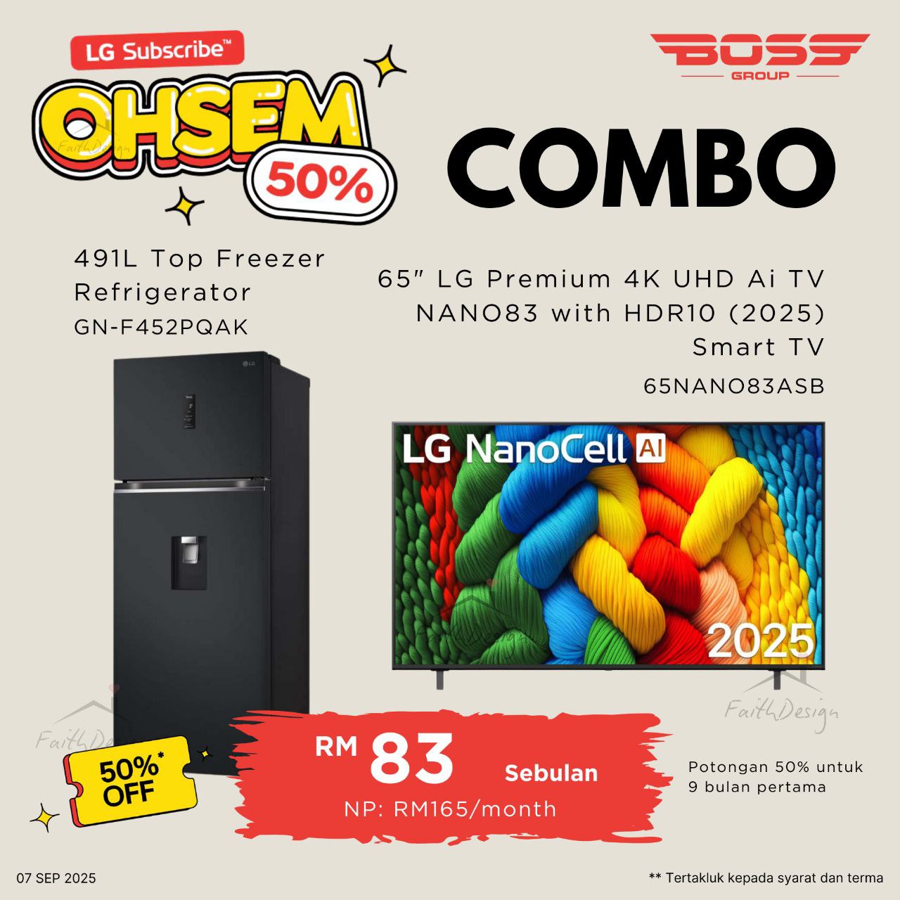 Fridge & Smart TV Combo