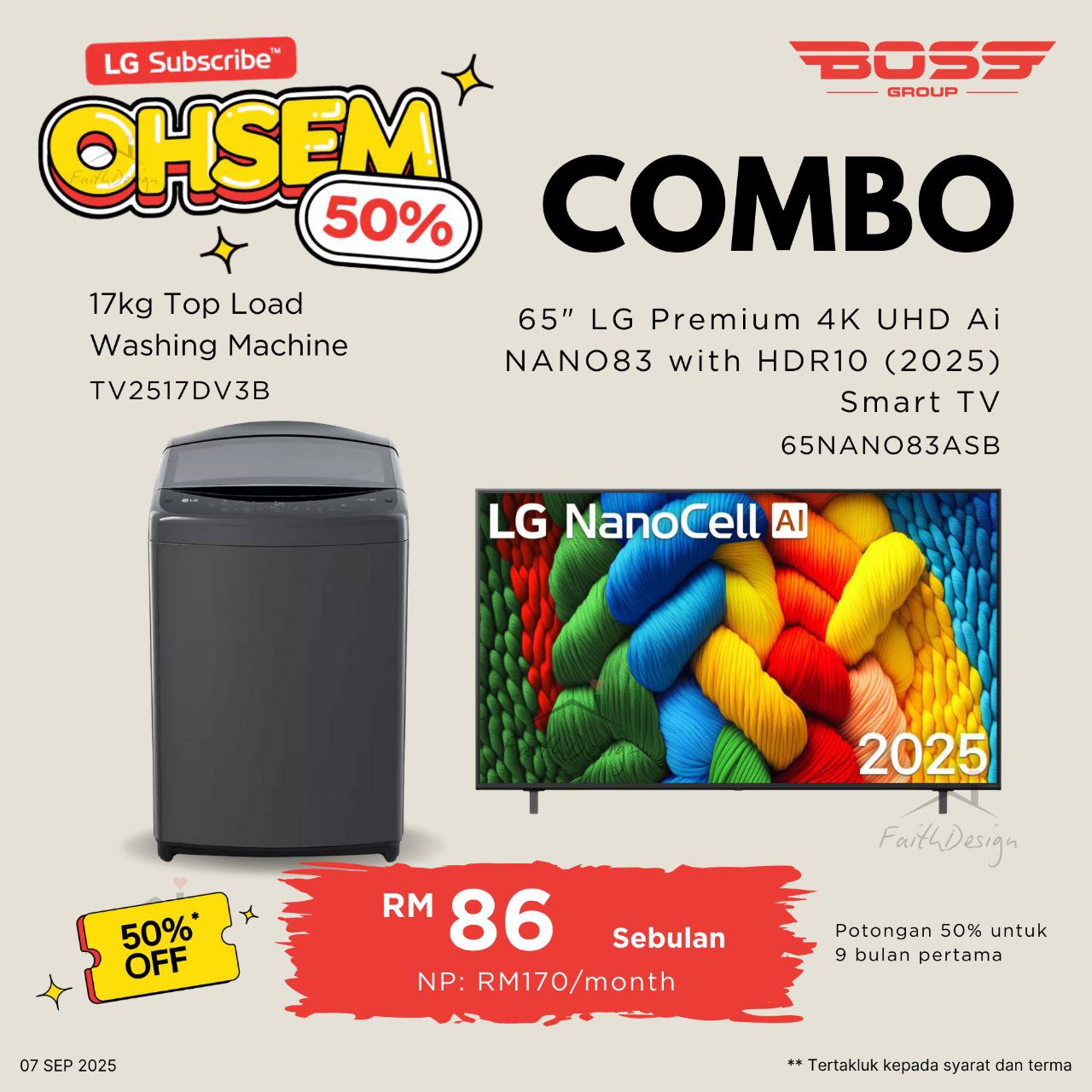 Washer & Smart TV Combo