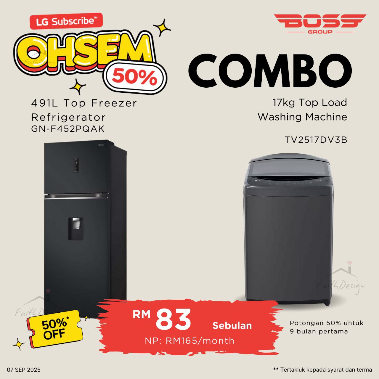 Fridge & Washer Combo